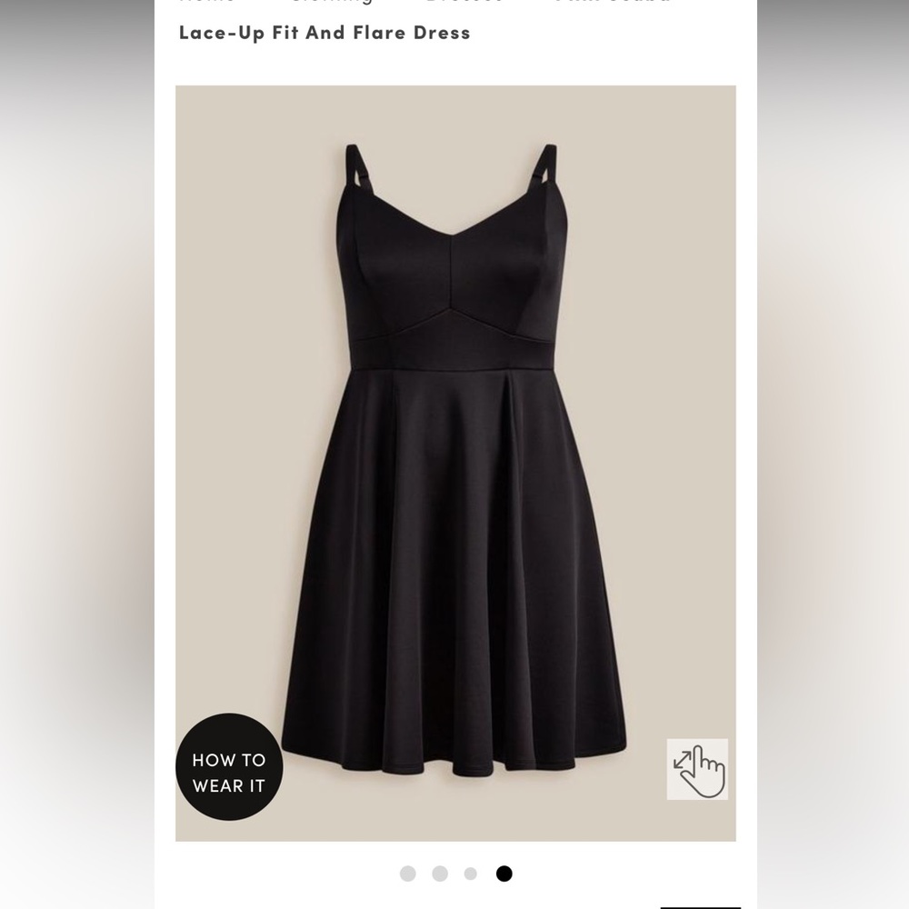 Torrid Mini Scuba Lace-Up Fit and Flare Dress - Black Size 2